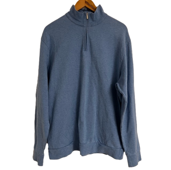 Men’s Polo Golf Ralph Lauren 1/4 Zip Light Blue Sweater Size Large - Picture 2 of 6